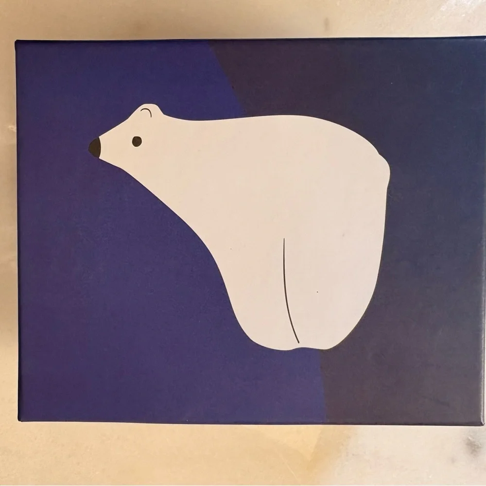 West Elm Glass Polar Bear Figurine - White and Black
